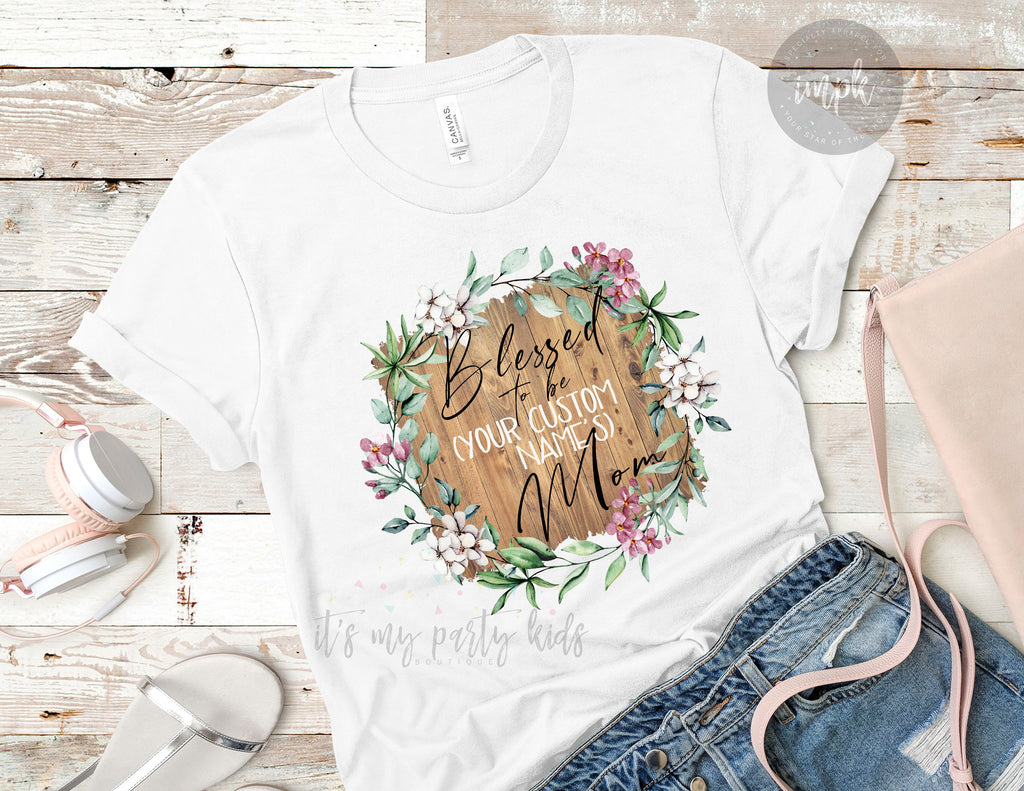 blessed-boy-mom-personalized-name-wood-grain-tee-shirt-mommy-and-me-mothers-day-it's my party kids boutique-2