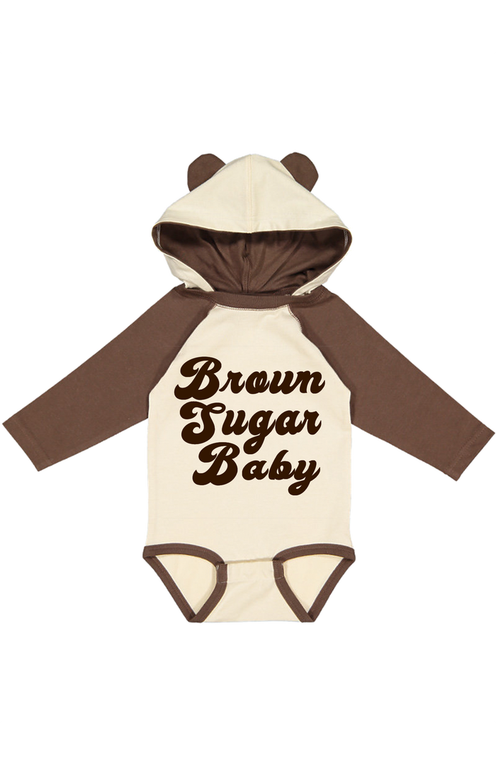 brown-sugar-baby-long-sleeve-bear-ear-hoodie-baby-onesie-It's My Party Kids Boutique