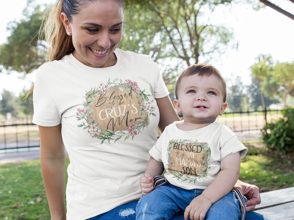 mother-and-son-wearing-matching-mothers-day-tee-shirts-its my party kids boutique