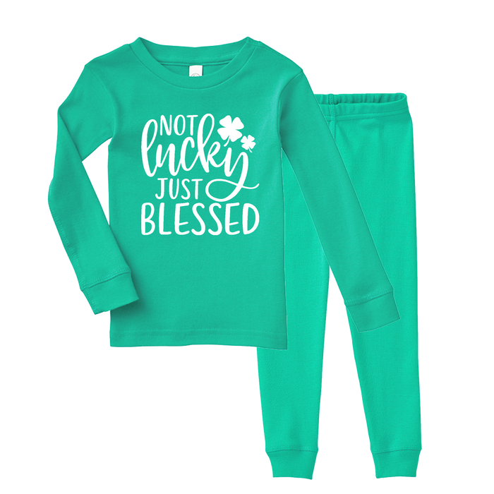 not-lucky-just-blessed-st-patricks-day-kids-pajama-set-its my party kids boutique