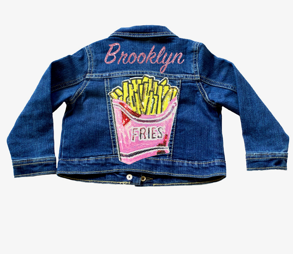 Personalized-glitter-french-fry-sequin-name-customized-indigo-toddler-denim-jacket-6-It's My Party Kids Boutique