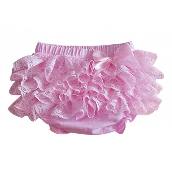 Pink Lace Ruffle Diaper Cover, Onesie - itsmypartykids