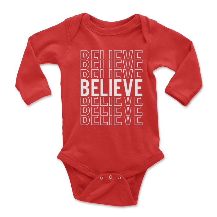 red-holiday-word-baby-onesie-glitter-long-sleeve-It's My Party Kids Boutique