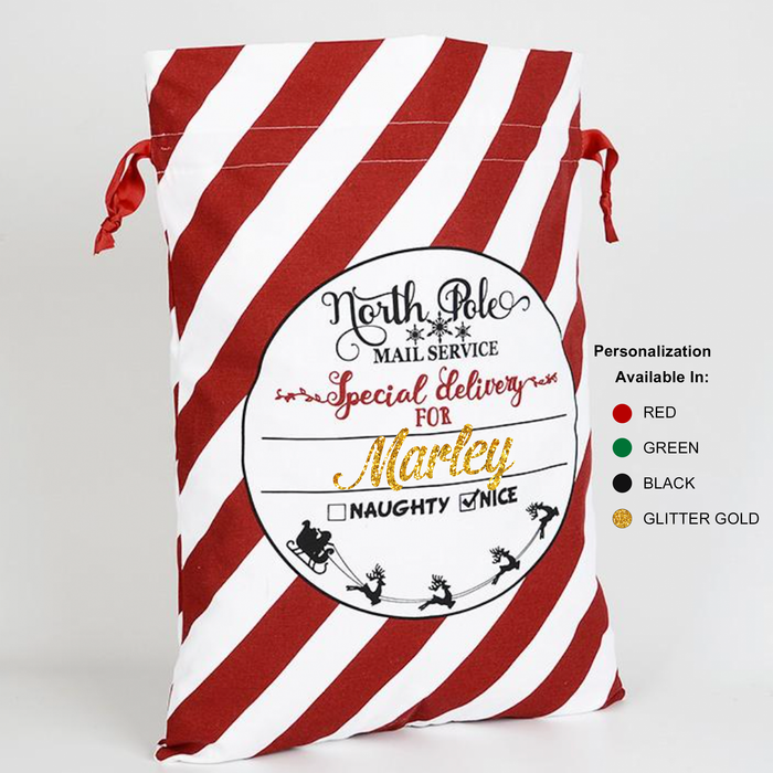 holiday-stripe-santa-sack-canvas-personalized-north-pole-gift-bag-its my party kids boutique