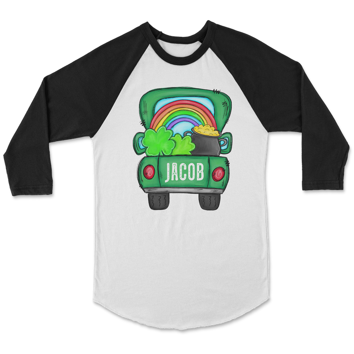 st-patricks-day-rainbow-truck-personalized-kids-raglan-tee-its my party kids boutique