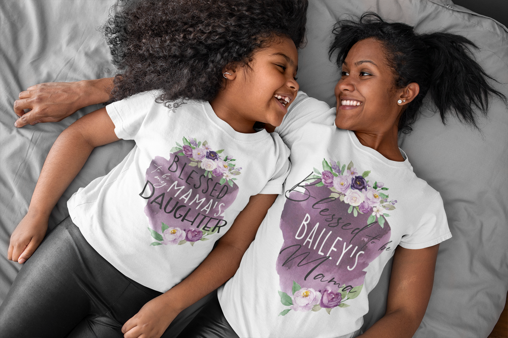 mother-and-daughter-wearing-coordinating-matching-mommy-and-me-mothers-day-tee-shirt-its my party kids boutique