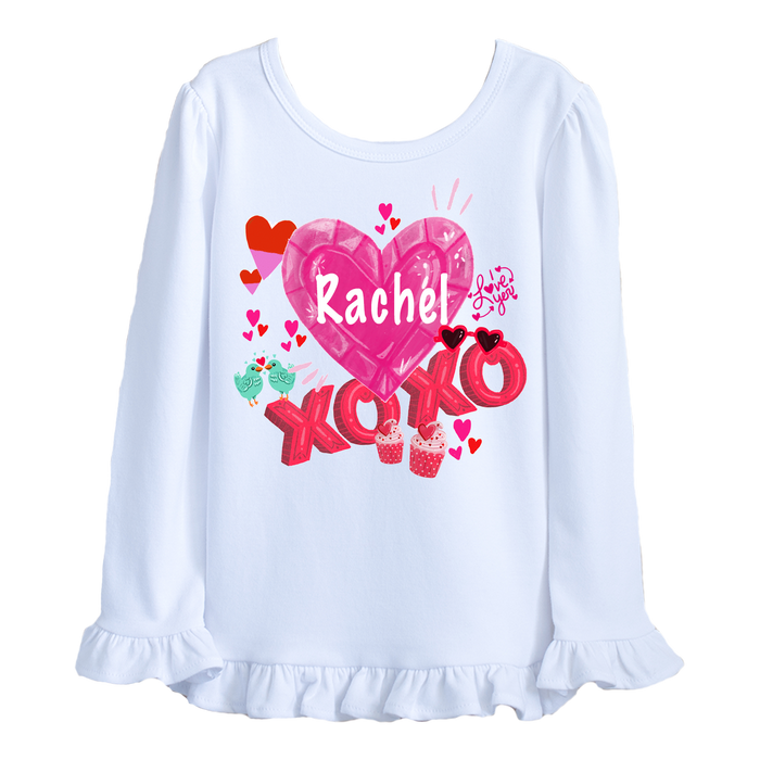 personalized-heart-xoxo-valentine's-day-custom-ruffle-tee-shirt-its my party kids boutique